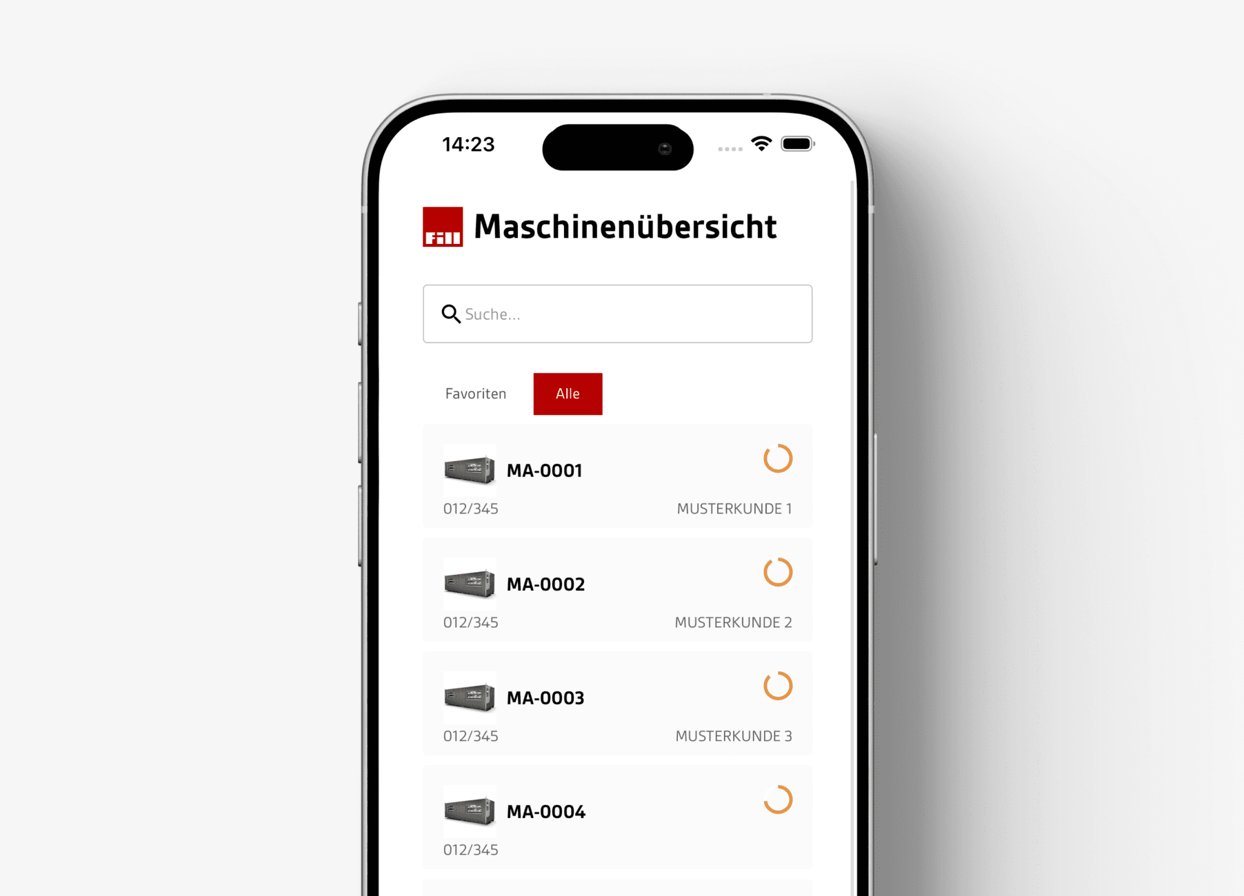 FILL Lineup Konfigurator – Detailansicht