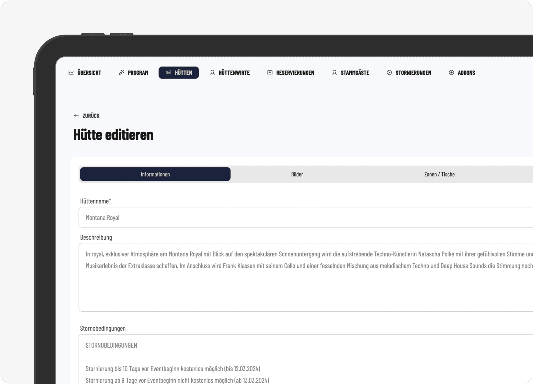 White Pearl Mountain Days – Buchungsplattform