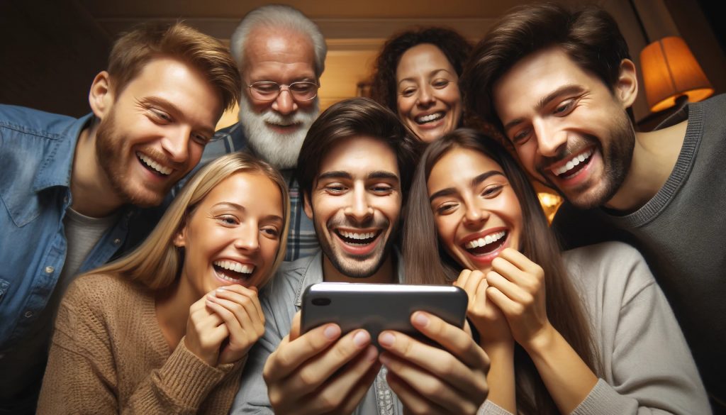 Menschen schauen auf Smartphone